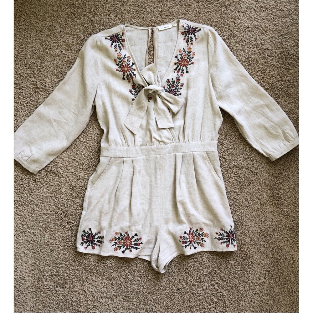 Floral Embroidered Romper